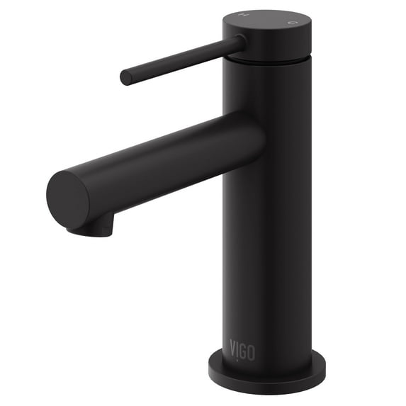 VIGO Jewel 6 in. Single-Hole Single Handle Bathroom Faucet in Matte Black-VG01055MB