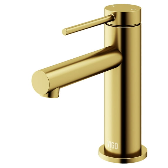 VIGO Jewel 6 in. Single-Hole Single Handle Bathroom Faucet in Matte Brushed Gold-VG01055MG