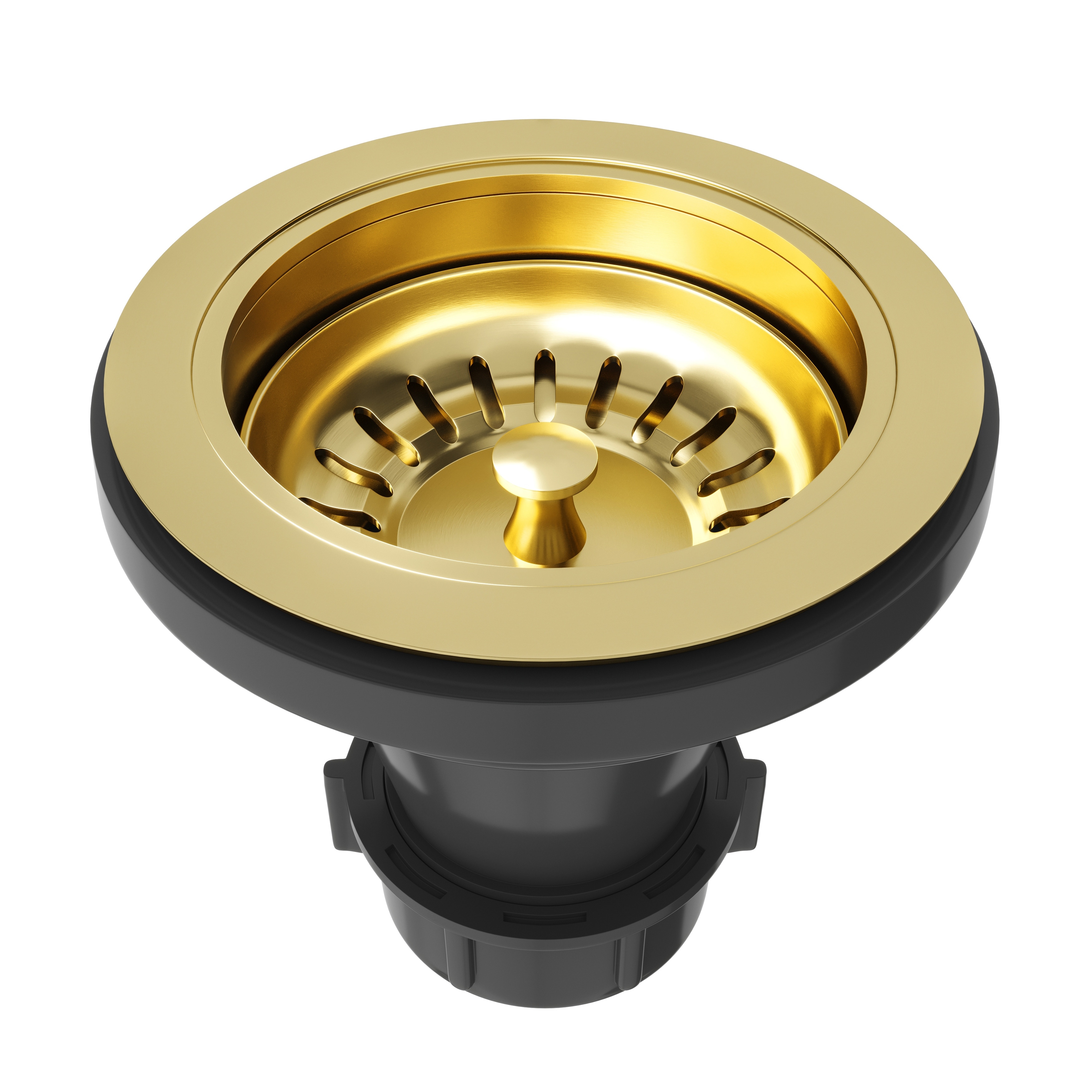 VIGO Kitchen Sink Strainer in Matte Black Matte Brushed Gold