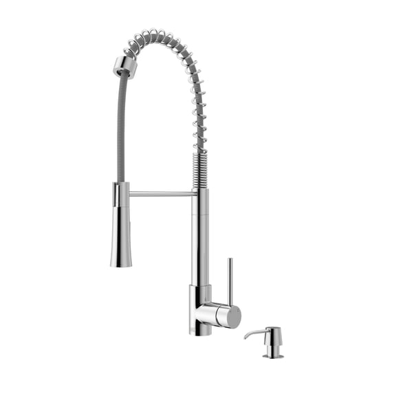 VIGO Laurelton Chrome Pull-Down Spray Kitchen Faucet with Soap Dispenser