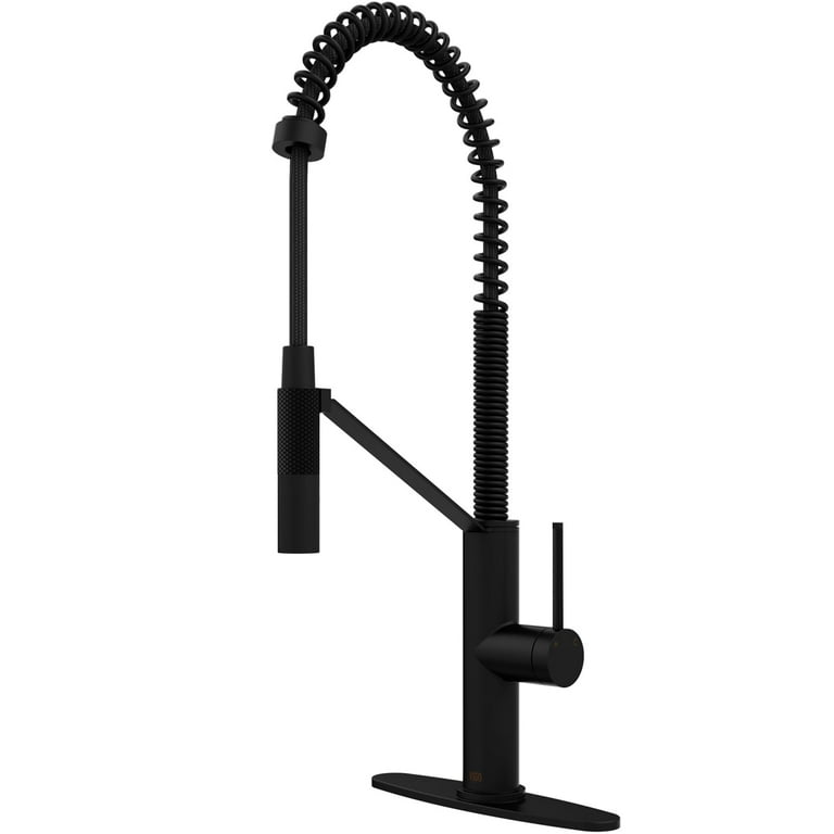 Livingston Single-Handle Pull-Down Sprayer Kitchen Faucet with Soap Dispenser in Matte Black Livingston Single-Handle Pull-Down Sprayer Kitchen Faucet with Soap Dispenser in Matte Black