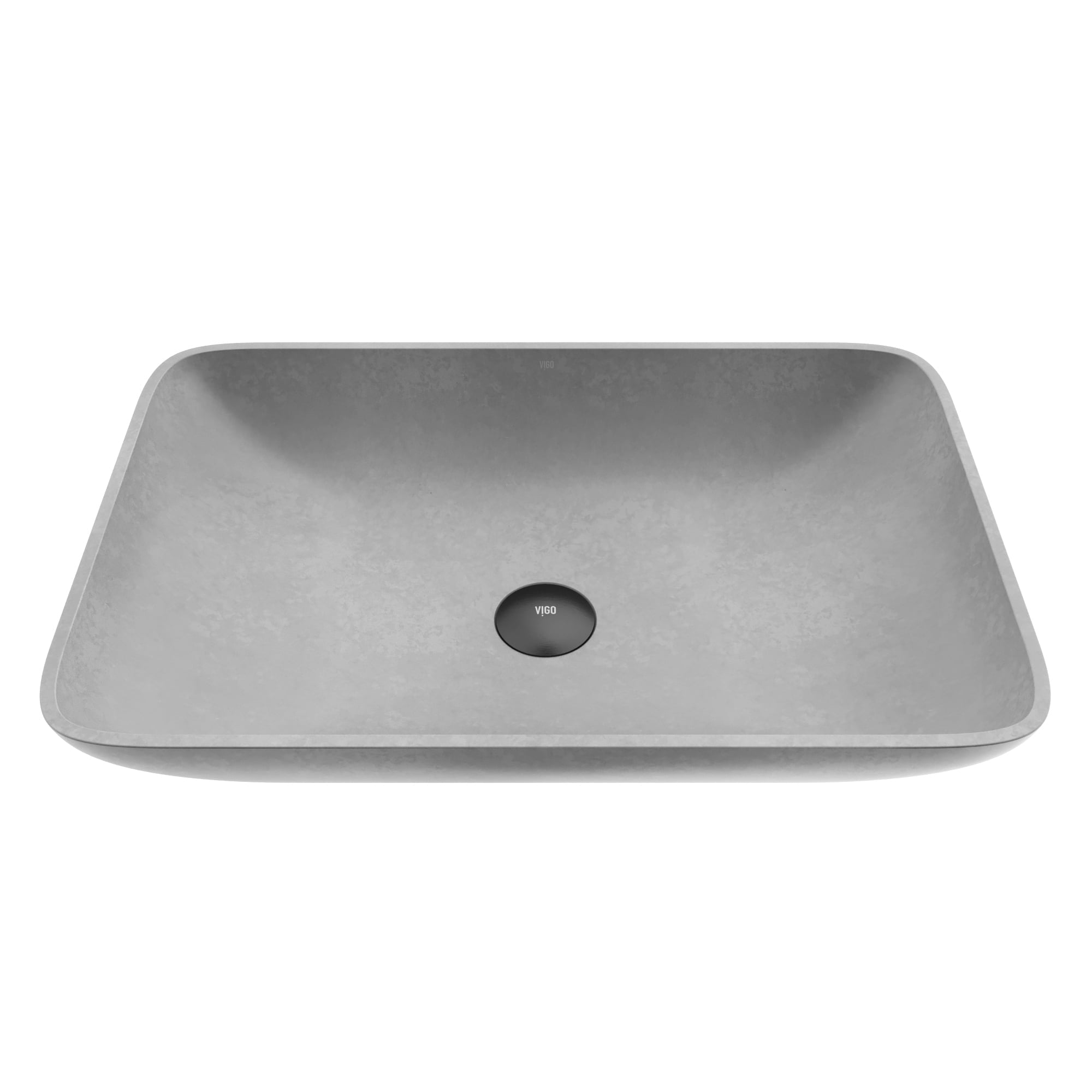 VIGO Lorca Gothic Gray Concreto Stone 22 in. L x 15 in. W x 5 in. H Rectangular Vessel Bathroom Sink
