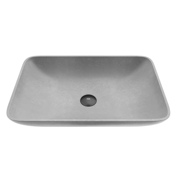 VIGO Lorca Gothic Gray Concreto Stone 22 in. L x 15 in. W x 5 in. H Rectangular Vessel Bathroom Sink