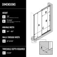 thumbnail image 1 of VIGO Luca 60" x 79" Single Sliding Frameless Shower Door with RollerDiskTM technology, 1 of 5
