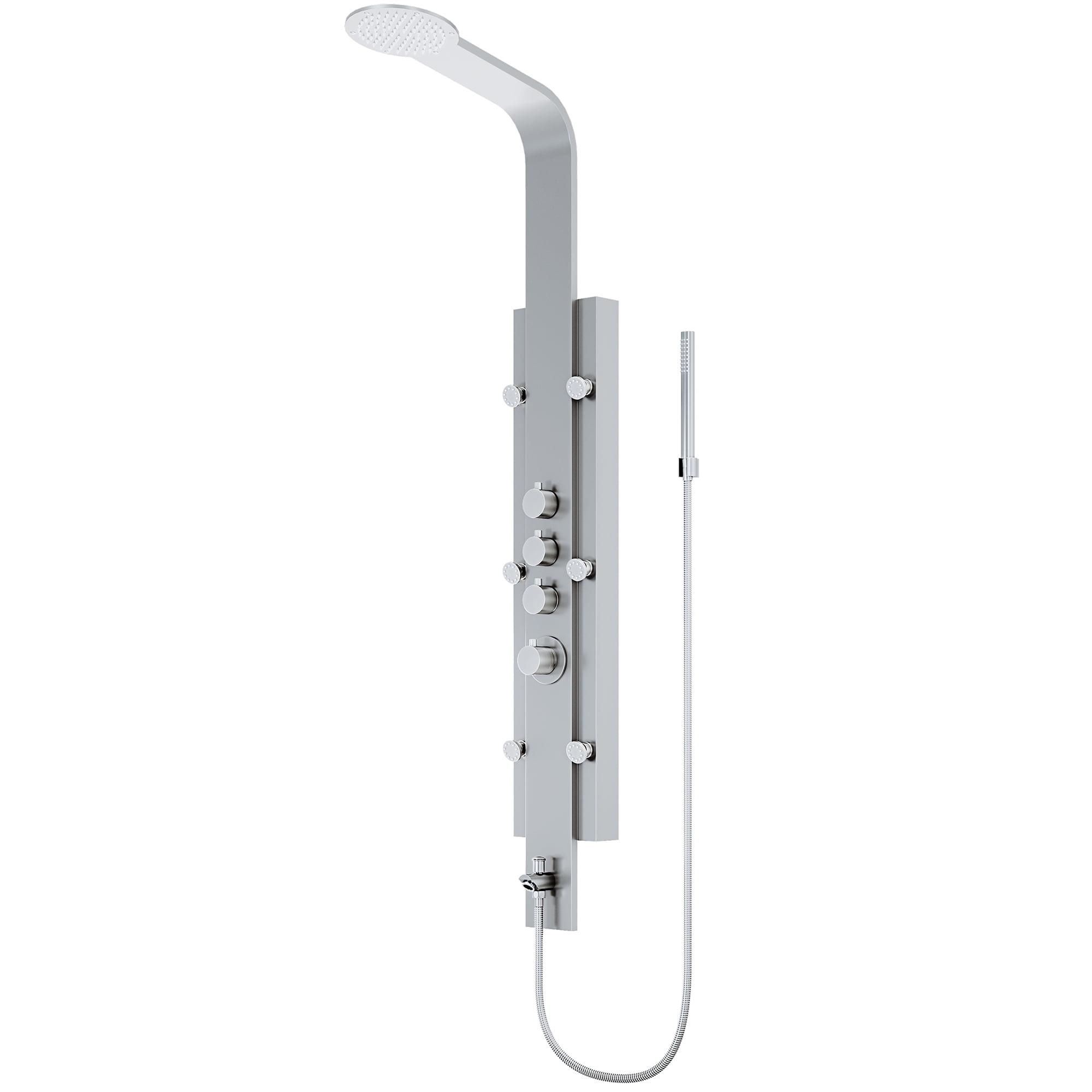 Mateo Stainless Steel 60" Shower Panel System with Hand Shower and Jets