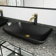 thumbnail image 1 of VIGO Matte Shell Hadyn Glass Rectangular Vessel Bathroom Sink in Black with Lexington Faucet and Pop-Up Drain in Matte Gold, 1 of 10
