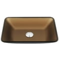 thumbnail image 1 of VIGO Matte Shell Sottile Amber Glass 18 in. L x 13 in. W x 4 in. H Rectangular Vessel Bathroom Sink, 1 of 11