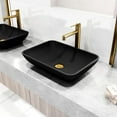 thumbnail image 1 of VIGO Matte Shell Sottile Glass Rectangular Vessel Bathroom Sink in Black with Sterling Faucet and Pop-Up Drain in Matte Gold-VGT2052, 1 of 14