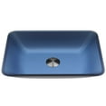 thumbnail image 1 of VIGO Matte Shell Sottile Royal Blue Glass 18 in. L x 13 in. W x 4 in. H Rectangular Vessel Bathroom Sink, 1 of 11