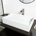 thumbnail image 1 of VIGO Matte Stone Starr Composite Rectangular Vessel Bathroom Sink in White with Amada Faucet and Drain in Brushed Nickel, 1 of 10