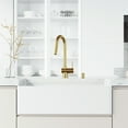 thumbnail image 1 of VIGO Matte Stone White Composite 33 in. Single Bowl Flat Farmhouse Kitchen Sink with Faucet in Matte Gold and Accessories, 1 of 10