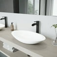 thumbnail image 1 of VIGO Matte Stone Wisteria Composite Oval Vessel Bathroom Sink in White with Niko Faucet and Pop-Up Drain in Matte Black, 1 of 12