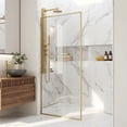 thumbnail image 1 of VIGO Meridian 34 in. W x 74 in. H Framed Fixed Shower Screen Door in Matte Brushed Gold with 3/8 in. (10mm) Clear Glass, 1 of 10