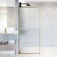 thumbnail image 1 of VIGO Meridian 34 in. W x 74 in. H Framed Fixed Shower Screen Door in Matte Brushed Gold with 3/8 in. (10mm) Fluted Glass, 1 of 7