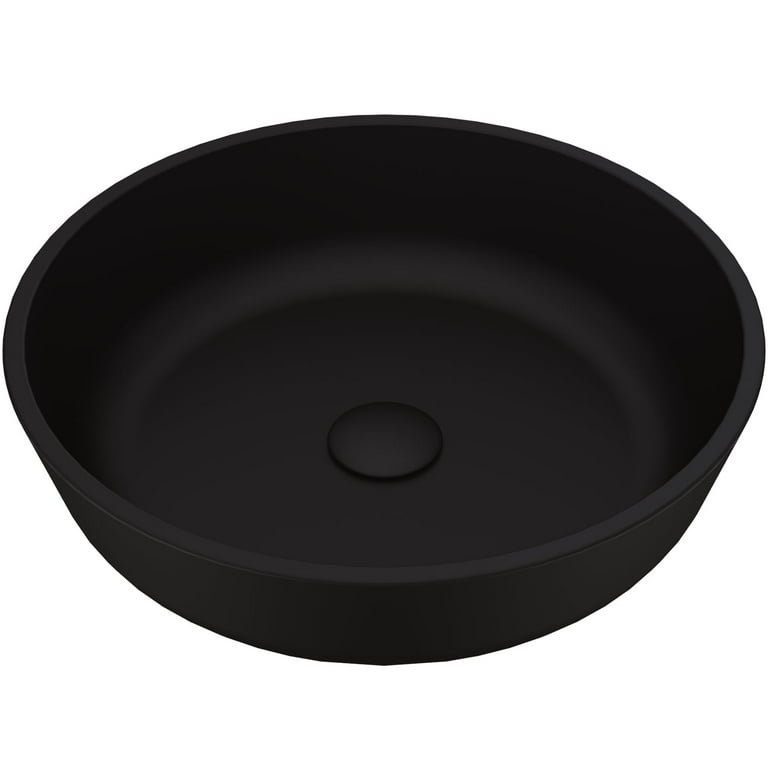 Black Round Modus MatteShell Glass Bathroom Vessel Sink Black Round Modus MatteShell Glass Bathroom Vessel Sink