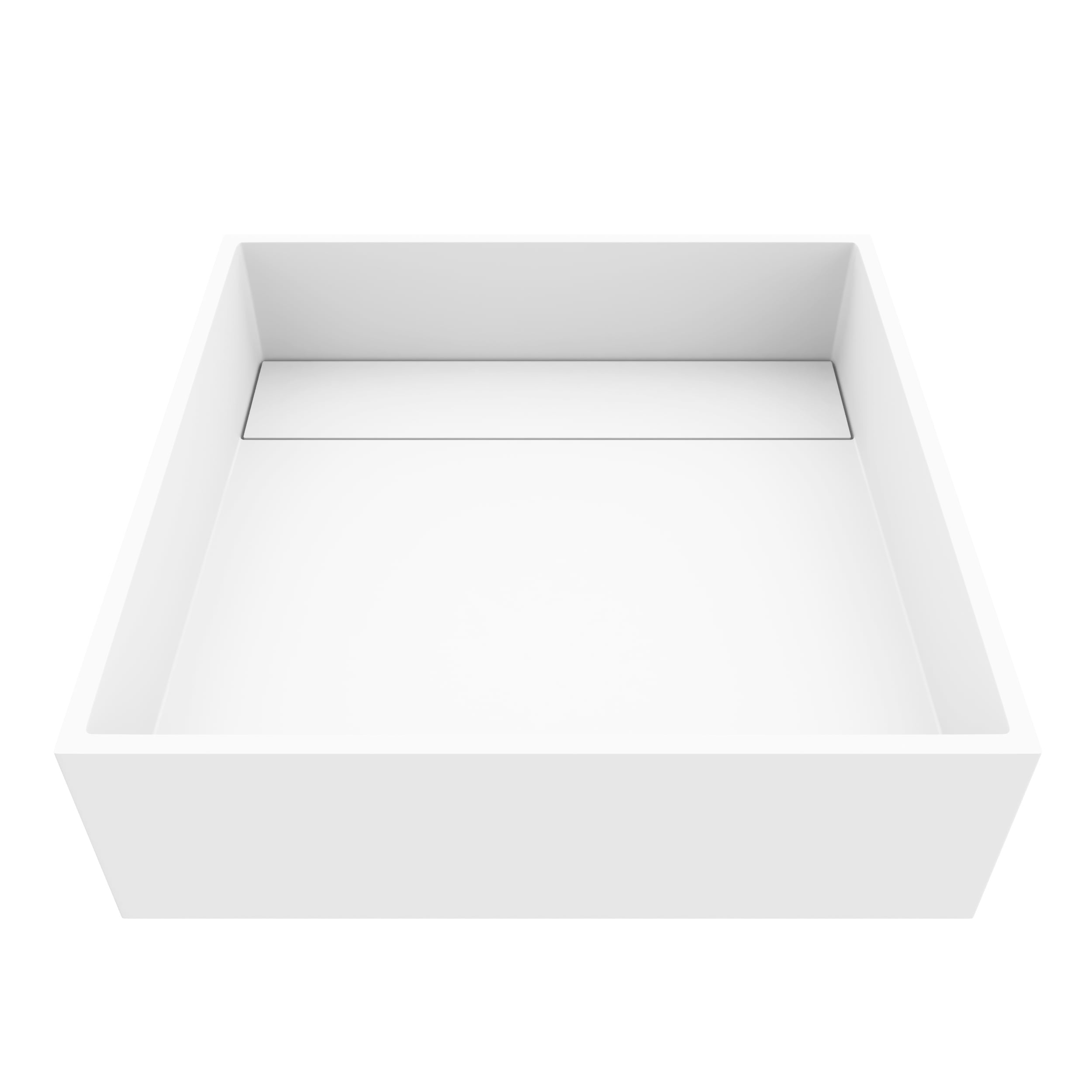 Bryant 15" Square Matte Stone Vessel Bathroom Sink