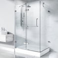 thumbnail image 1 of VIGO Monteray 32 in. L x 40 in. W x 79 in. H Frameless Hinged Shower Enclosure Kit in Brushed Nickel with 3/8 in. Clear Glass, 1 of 11