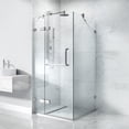 thumbnail image 1 of VIGO Monteray 34 in. L x 34 in. W x 73 in. H Frameless Hinged Square Shower Enclosure in Brushed Nickel with Clear Glass, 1 of 12