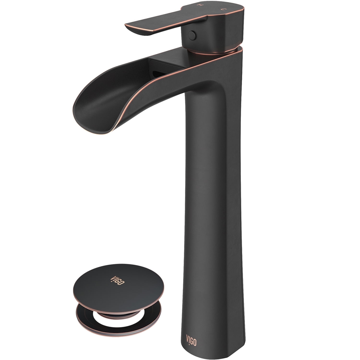 Antique Rubbed Bronze Vessel Sink Faucet with Pop-Up Drain