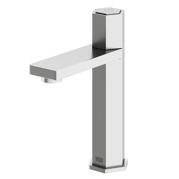 VIGO Nova Button Operated Single-Hole Bathroom Faucet in Brushed Nickel
