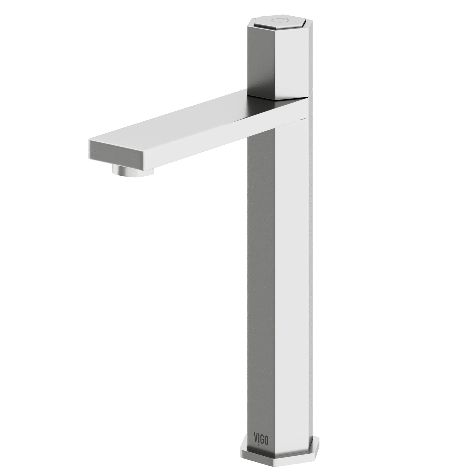 Nova Elegance Tall Rectangular Spout Bathroom Vessel Faucet in Brushed Nickel