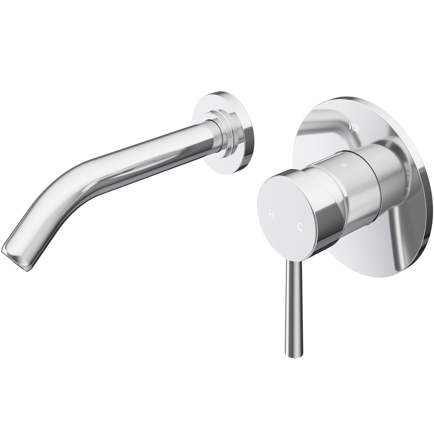 Olus Black Brass Wall Mounted Widespread Faucet