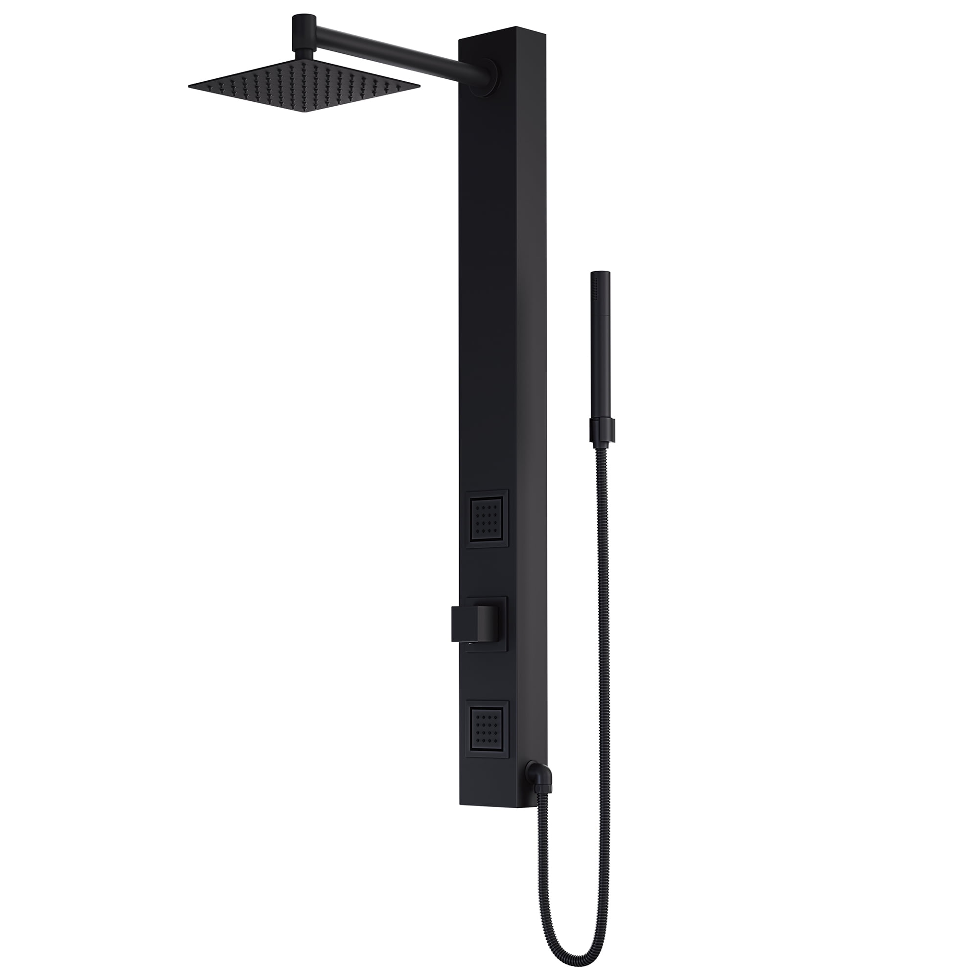 Orchid 39" Matte Black Aluminum Shower Panel System with Hand Wand
