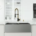 thumbnail image 1 of 33 in. Single Bowl Apron Front Stainless Steel Farmhouse Kitchen Sink and Faucet in Matte Brushed Gold and Matte Black, 1 of 13