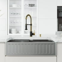 VIGO Oxford Stainless Steel 36 in. Single Bowl Farmhouse Apron-Front Workstation Kitchen Sink with Faucet and Accessories