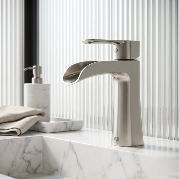 VIGO Paloma Single Handle Single-Hole Bathroom Faucet in Brushed Nickel