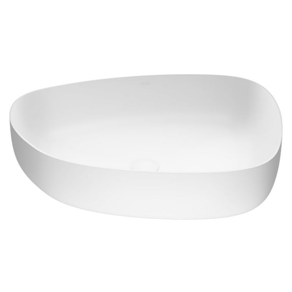 VIGO Peony Modern White Matte Stone 20 in. L x 15 in. W x 5 in. H Vessel Bathroom Sink