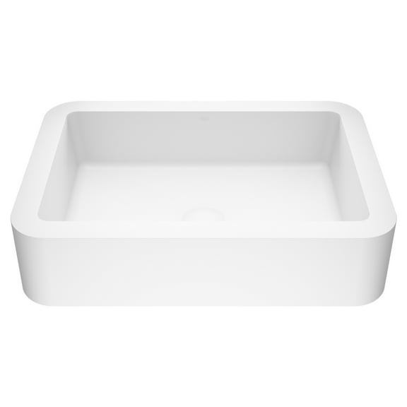 VIGO Petunia Modern White Matte Stone 23 in. L x 16 in. W x 6 in. H Rectangular Vessel Bathroom Sink