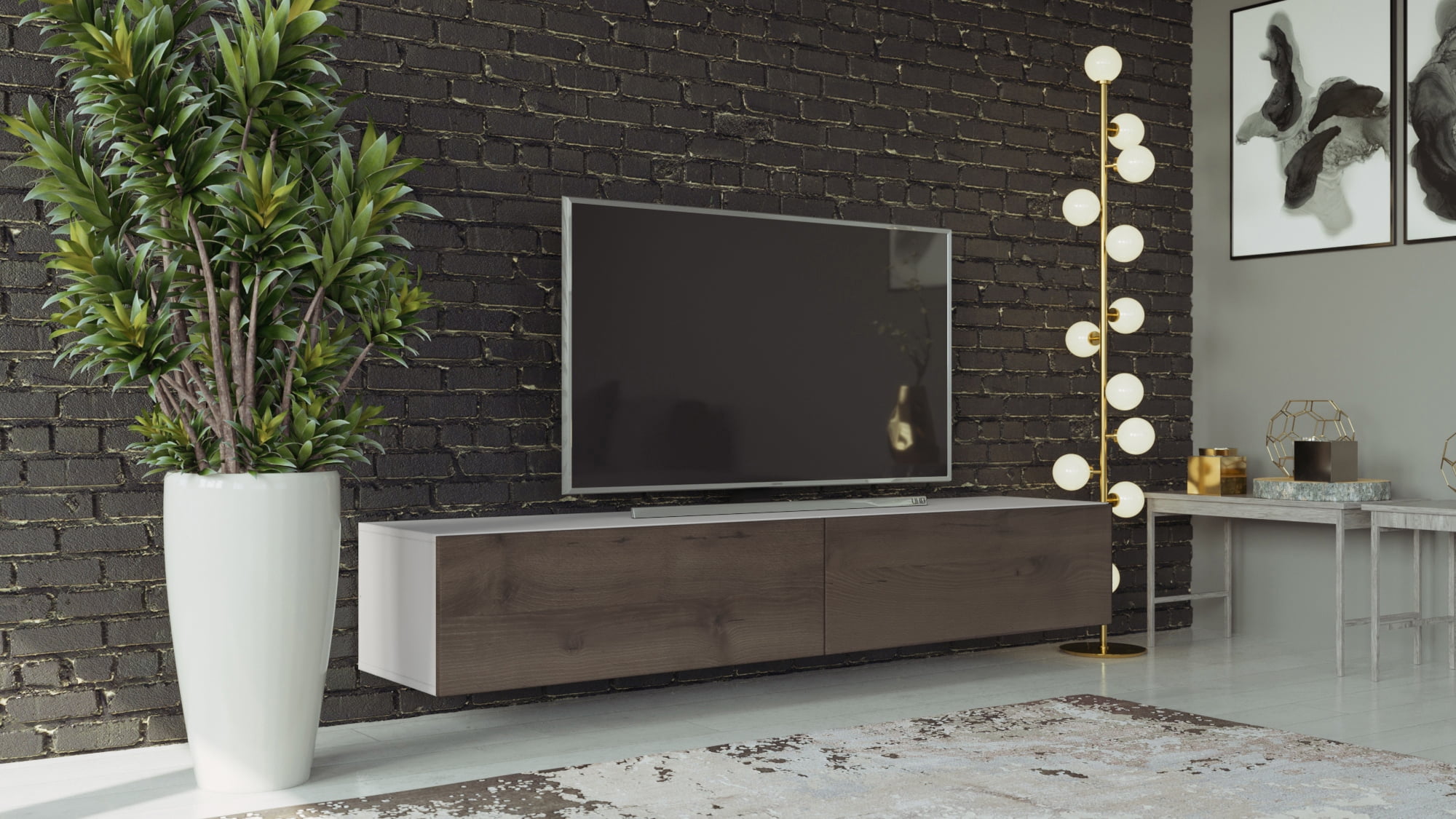 VIGO RTV modern floating 71" long TV Stand for TV's up to 80"