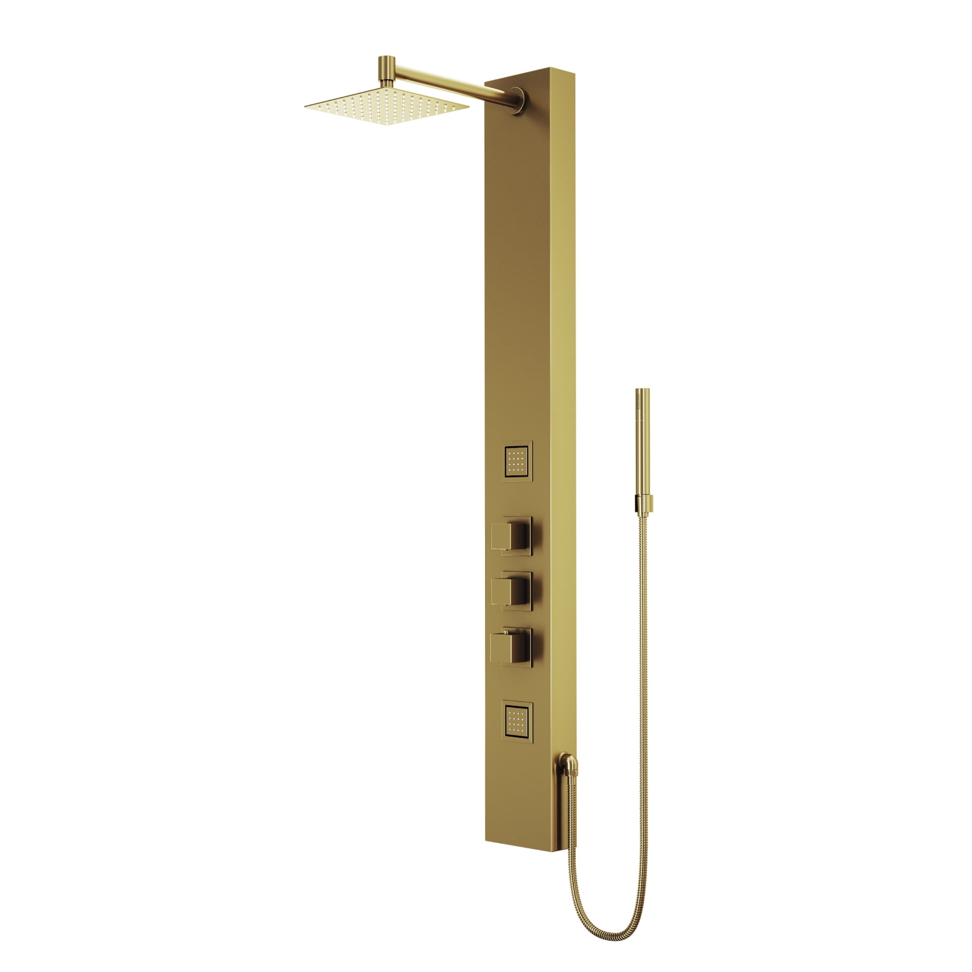 Rector 55" Matte Brushed Gold Brass Shower Panel System