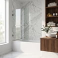 thumbnail image 1 of VIGO Rialto 34 in. W x 58 in. H Hinged Frameless Tub Door in Stainless Steel with 5/16 in. (8mm) Clear Glass, 1 of 12