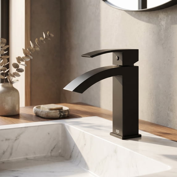 VIGO Satro Single Handle Single-Hole Bathroom Faucet in Matte Black