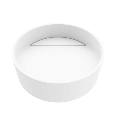 VIGO Starr Modern White Matte Stone 15 in. L x 15 in. W x 5 in. H Round Vessel Bathroom Sink