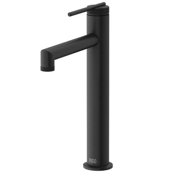 VIGO Sterling Single Handle Single Hole Bathroom Vessel Faucet in Matte Black