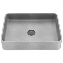 VIGO Tarragona Gothic Gray Concreto Stone 19 in. L x 14 in. W x 4 in. H Rectangular Vessel Bathroom Sink