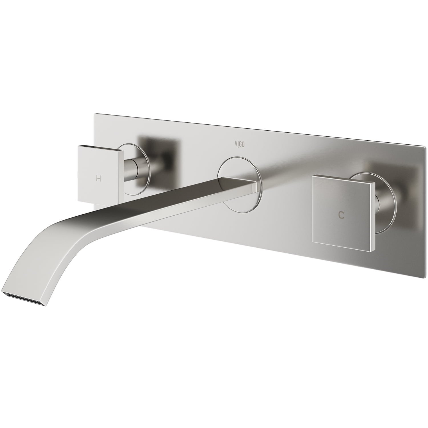 Modern Centerset 8" Wall Mounted Faucet in Black and Nickel