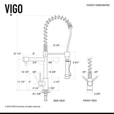 VIGO VG15092 Farmhouse Stainless Steel Kitchen Sink, Faucet, Two Strainers and Dispenser
