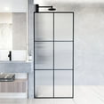 thumbnail image 1 of VIGO Ventana 34 in. W x 74 in. H Framed Fixed Shower Screen Door in Matte Black with 3/8 in. (10mm) Fluted Glass, 1 of 12