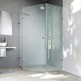 thumbnail image 1 of VIGO Verona 34 in. L x 34 in. W x 73 in. H Frameless Hinged Neo-angle Shower Enclosure in Brushed Nickel with Clear Glass, 1 of 10