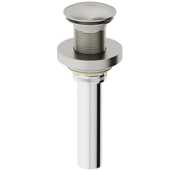 VIGO Vessel Bathroom Sink Pop-Up Drain and Mounting Ring in Brushed Nickel