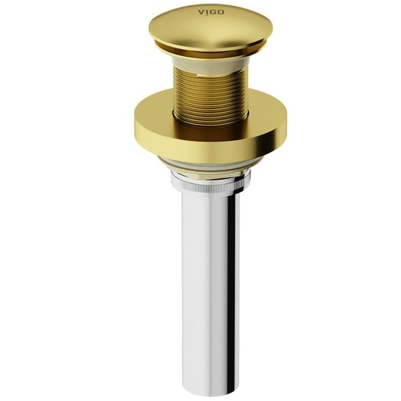 VIGO Vessel Bathroom Sink Pop-Up Drain and Mounting Ring in Matte Gold