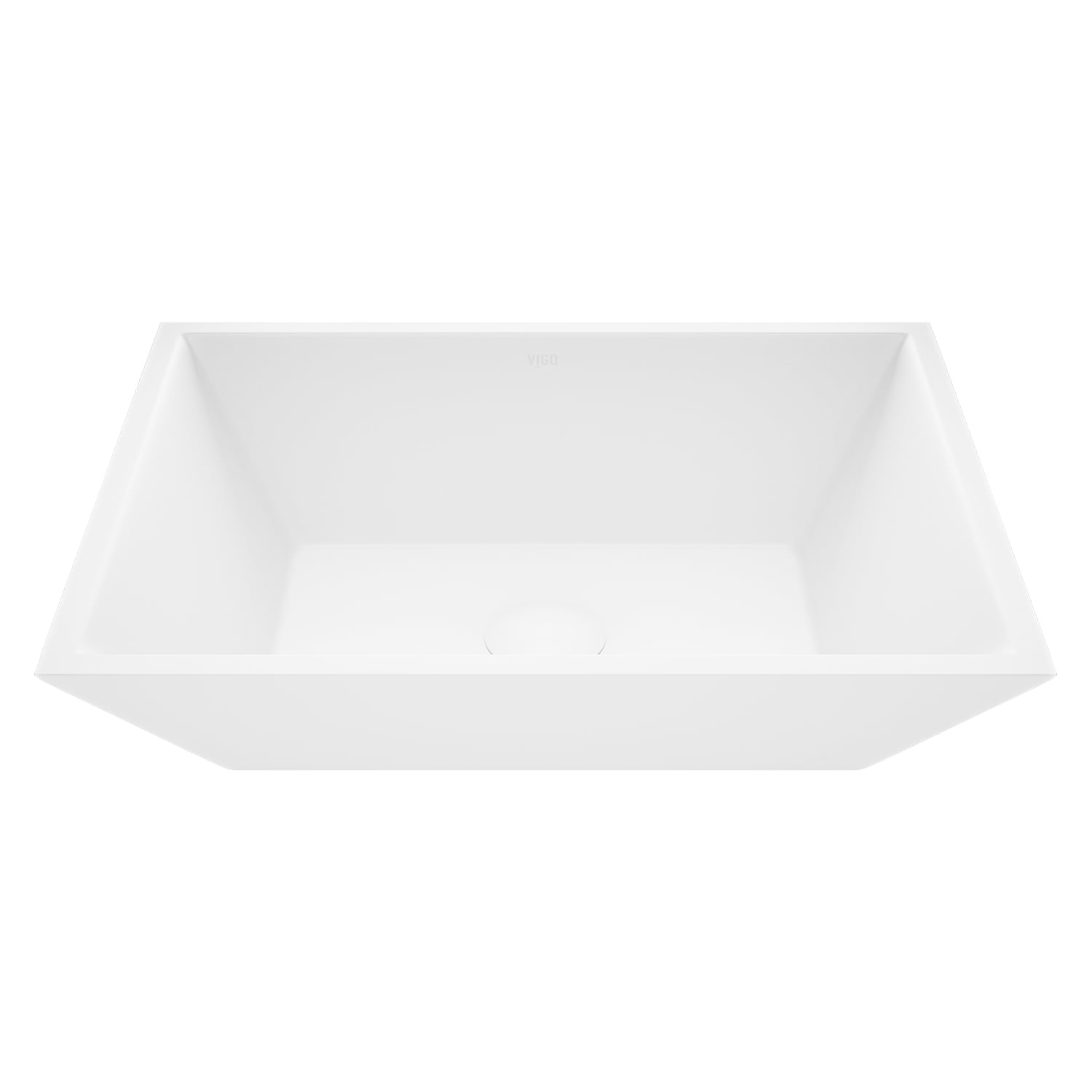 Elegant White Acrylic 18" Rectangular Vessel Bathroom Sink