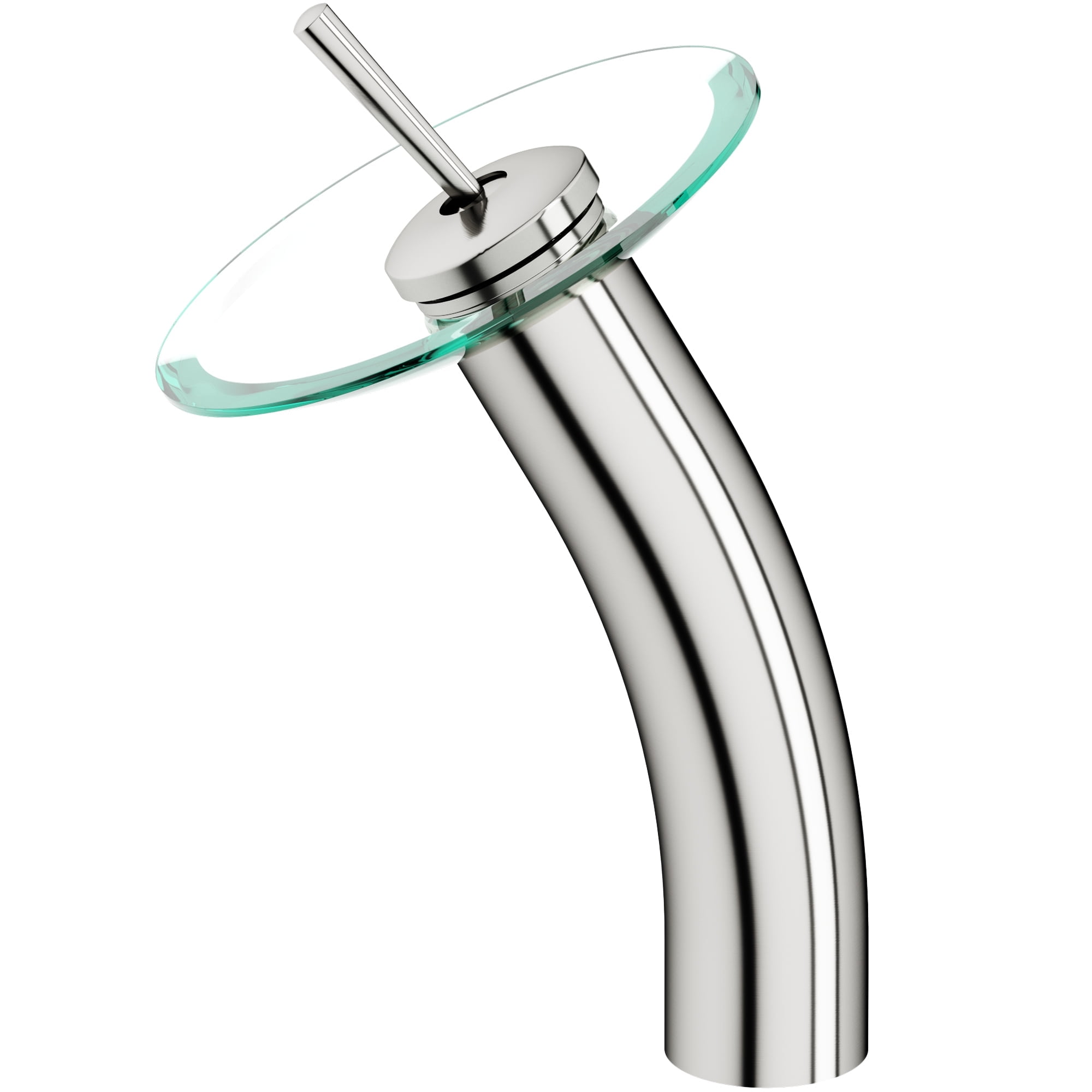 Elegant Brushed Nickel Single Hole Vessel Sink Faucet with Push Tilt Handle