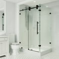 thumbnail image 1 of VIGO Winslow 36 in. L x 48 in. W x 79 in. H Frameless Sliding Rectangle Shower Enclosure Kit in Matte Black with Clear Glass, 1 of 11