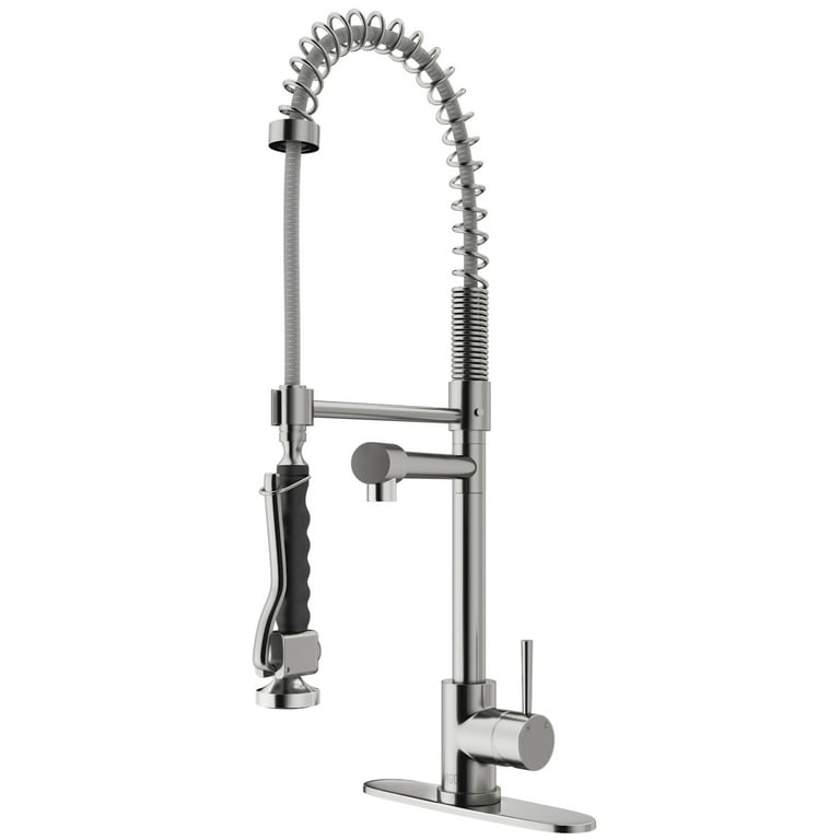 Zurich Single-Handle Pull-Down Sprayer Kitchen Faucet with Deck Plate in Matte Black Zurich Single-Handle Pull-Down Sprayer Kitchen Faucet with Deck Plate in Matte Black