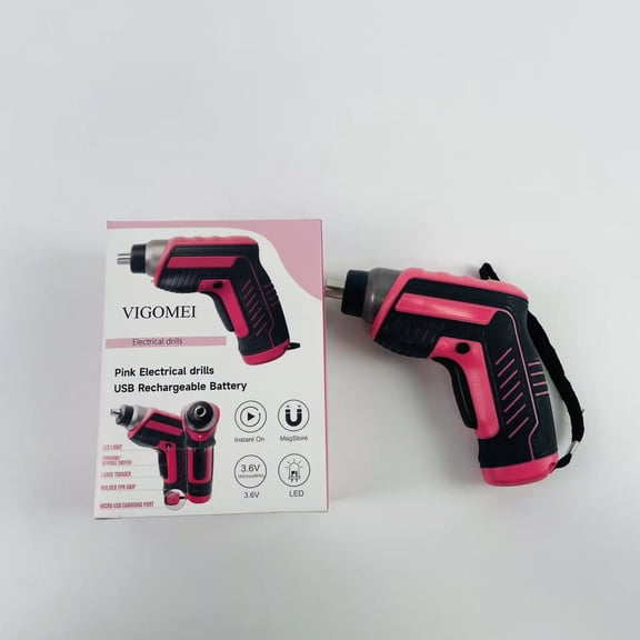 VIGOMEI Electrical drills,Pink 3.6V USB Electrical drills